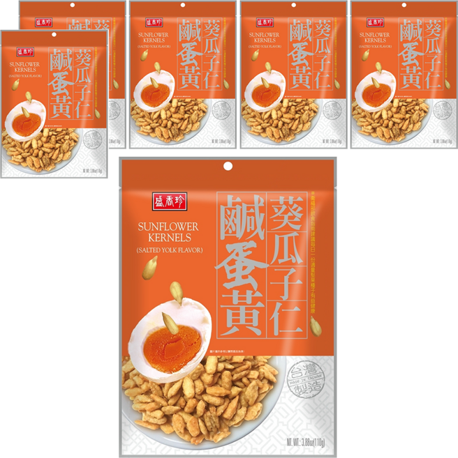 盛香珍 鹹蛋黃葵瓜子仁, 110g, 6袋