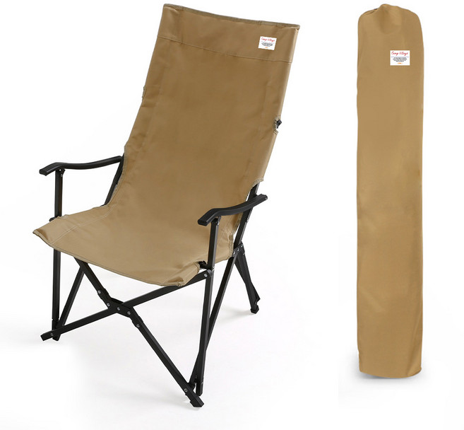 캠프빌리지 네이쳐스 릴렉스 체어 + 보관가방 세트, 베이지, 1세트