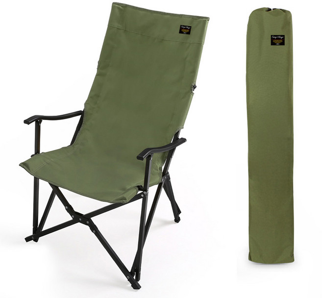 캠프빌리지 네이쳐스 릴렉스 체어 + 보관가방 세트, 카키, 1세트