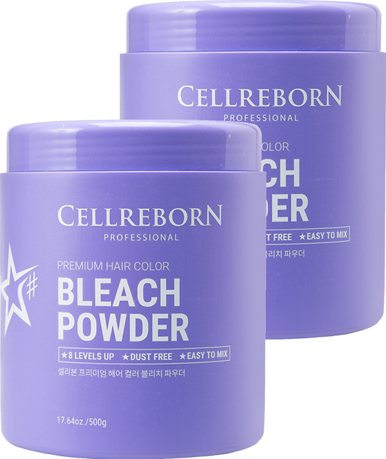 셀리본 헤어 컬러 블리치 파우더 탈색제, 2개, 500g