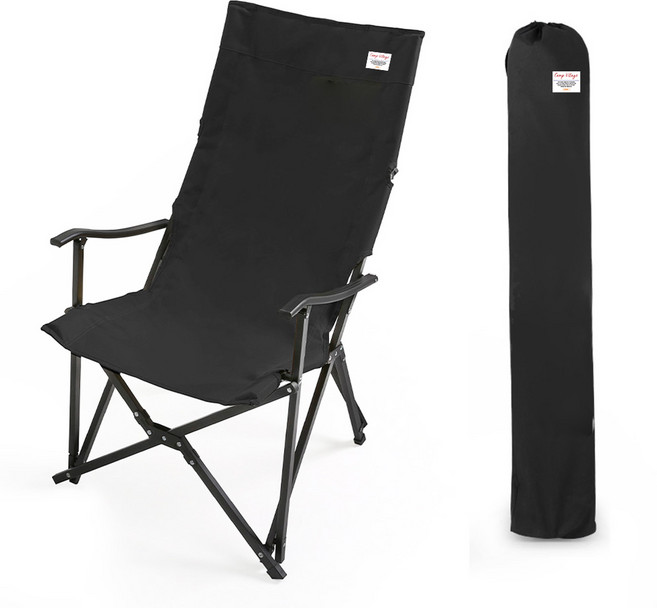 캠프빌리지 네이쳐스 릴렉스 체어 + 보관가방 세트, 블랙, 1세트