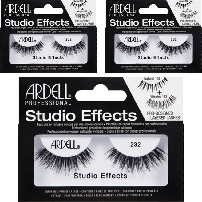 아델 STUDIO EFFECTS 인조 속눈썹, 232호, 3개 - 쿠팡