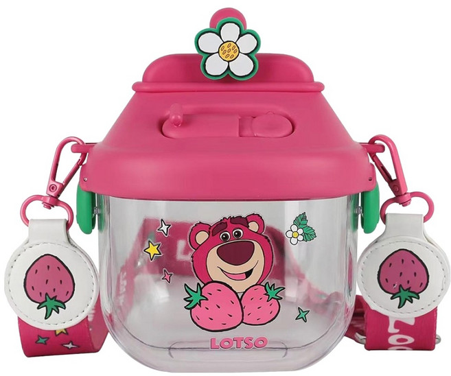 BEDDYBEAR 杯具熊 兒童麵包壺, 700ml, 1個, 閃耀草莓熊 粉紅色