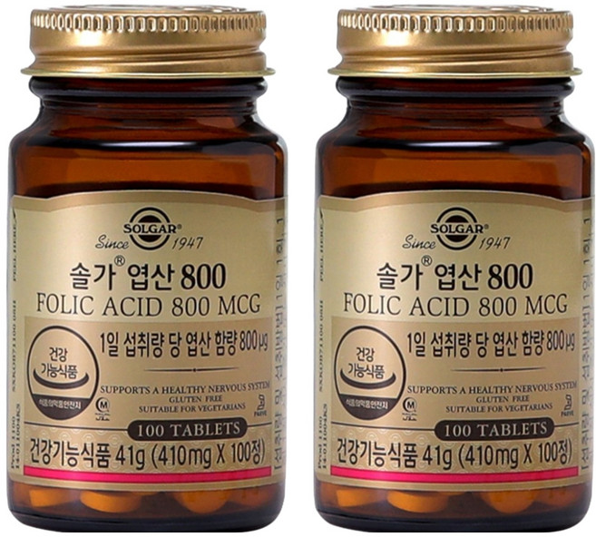 솔가 엽산 800, 100정, 2개