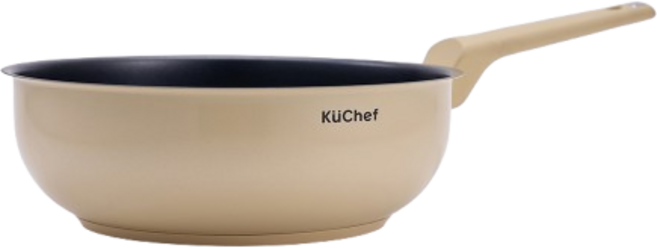 쿠쉐프 세라믹 스테인리스 프라이팬 아이보리, 24cm, 1개