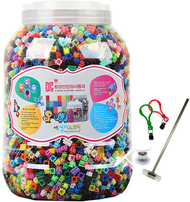 colorstory 31色變形積木套組 附圖案 + 陀螺 + 指尖陀螺 + 掛環 8mm 10080片, 多色, 1組