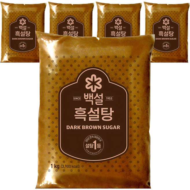 백설 흑설탕, 1kg, 5개
