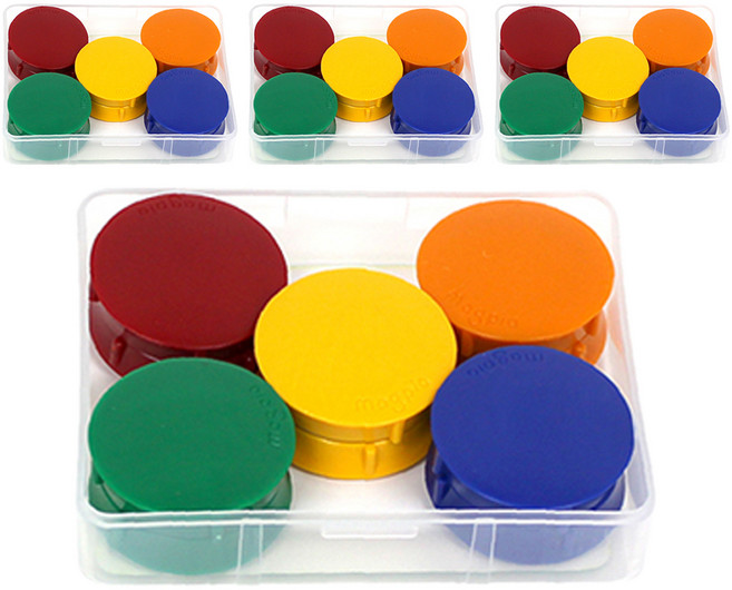 마그피아 칼라원형 냉장고자석 S, 혼합색상, 20개