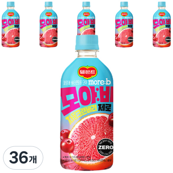 델몬트 모아비 자몽크랜베리 제로, 36개, 500ml