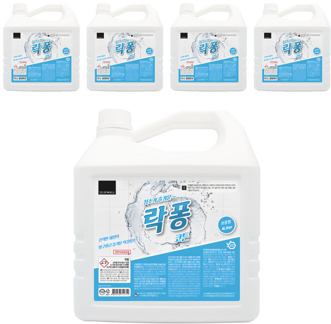 락퐁 욕실 청소세제 코튼향, 4L, 5개