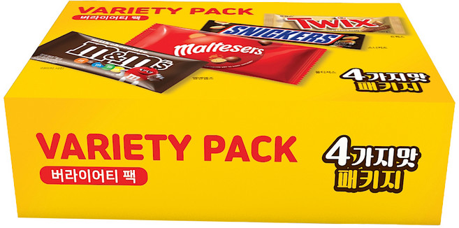 마즈 초콜릿 싱글 4종 버라이어티팩, 525g, 1세트