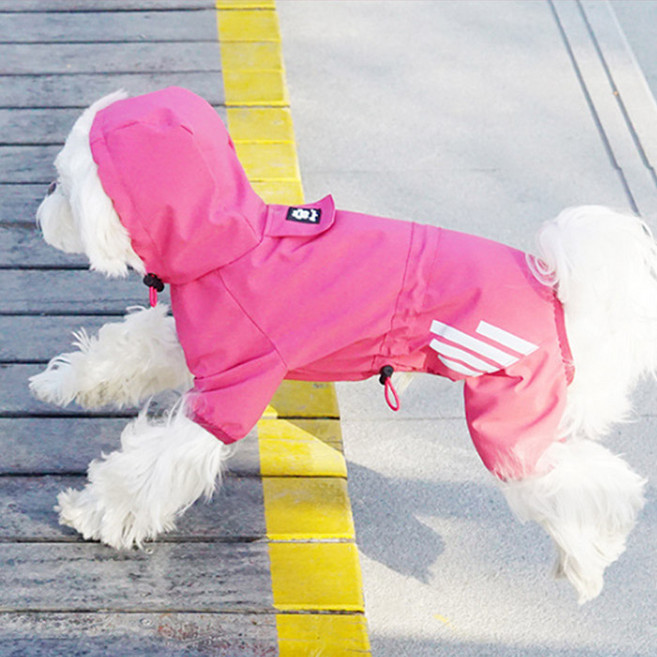 딩동펫 강아지 윈드브레이커 우비, 핑크, 1개