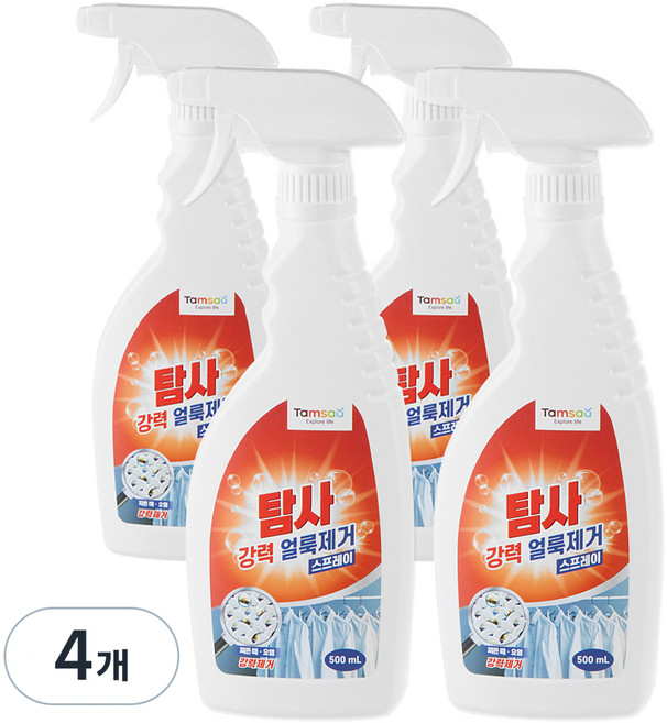 탐사 강력 얼룩제거 스프레이, 4개, 500ml