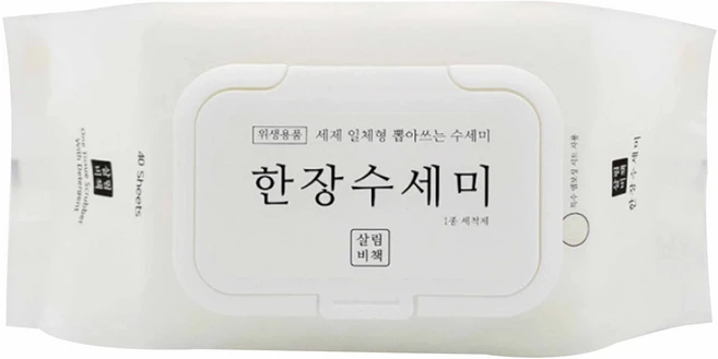 살림비책 일회용 뽑아쓰는 세제일체형 한장수세미, 40개입, 1개 - 쿠팡