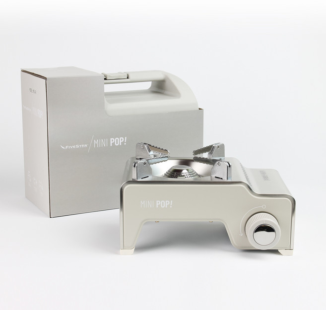 파이브스타 미니팝 모카 스토브 미니 가스 버너, 라이트 그레이, 1개