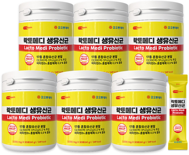 KOLON PHARMA Lacto Medi益生菌粉隨身包 30入, 60g, 6罐