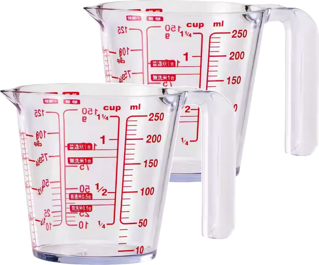 透明量杯 2個, 透明色, 250ml, 1組