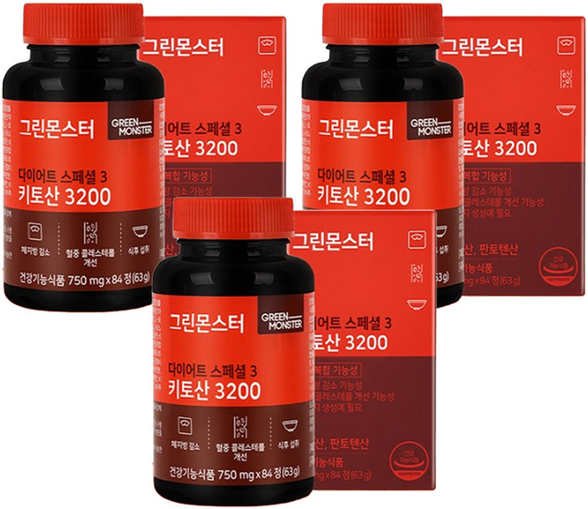 GREEN MONSTER Diet Special 3幾丁聚醣3200補充錠, 84顆, 3盒