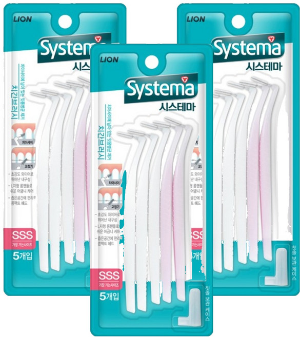 시스테마 L자형 치간칫솔 SSS, 5개입, 3개