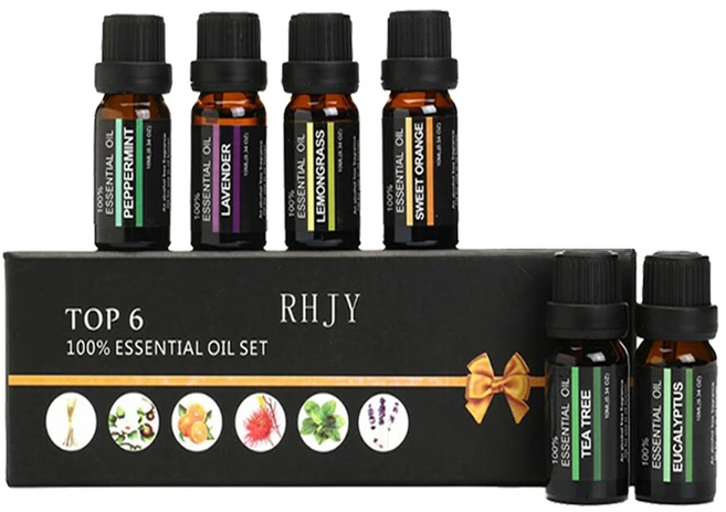 닥터월드 아로마 에센셜오일 6종, LAVENDER+PEPPERMINT+SWEET ORANGE, TEATREE+LEMON GRASS+EUCALYPTUS, 10ml, 1개 - 쿠팡