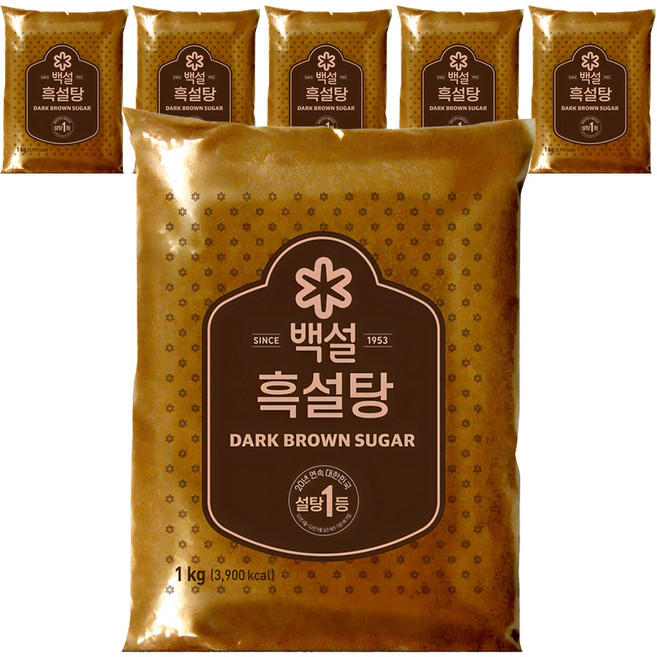 백설 흑설탕, 1kg, 6개