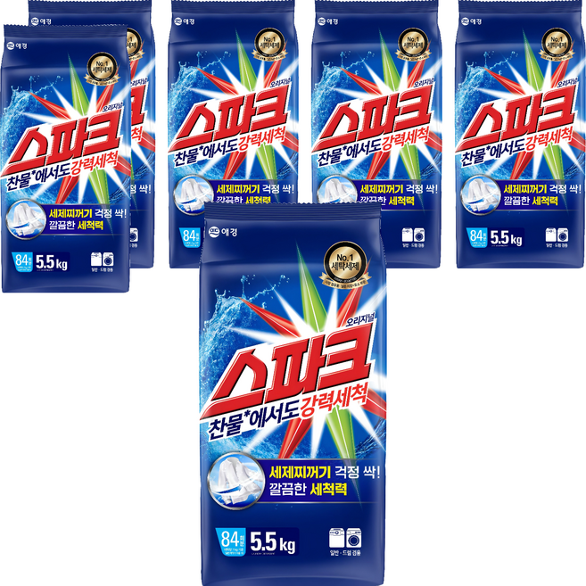 스파크 오리지널 분말세제 본품, 5.5kg, 6개