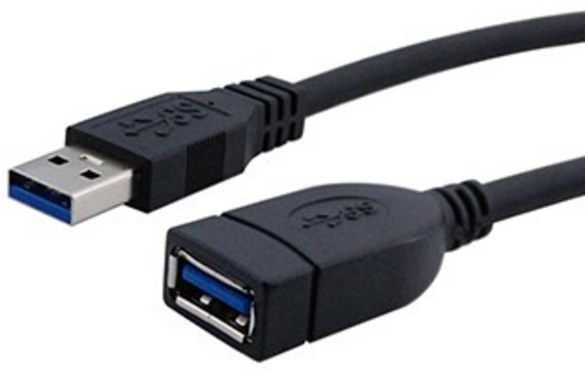 Cable 凱堡 電腦影音專用線 Cable 28/24AWG 96編OD5.5 USB 3.0 A公-A母 CVW, 100cm, 黑色, 1個