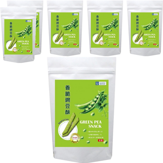 優穀美身 香脆豌豆酥 非油炸 全素, 60g, 6包