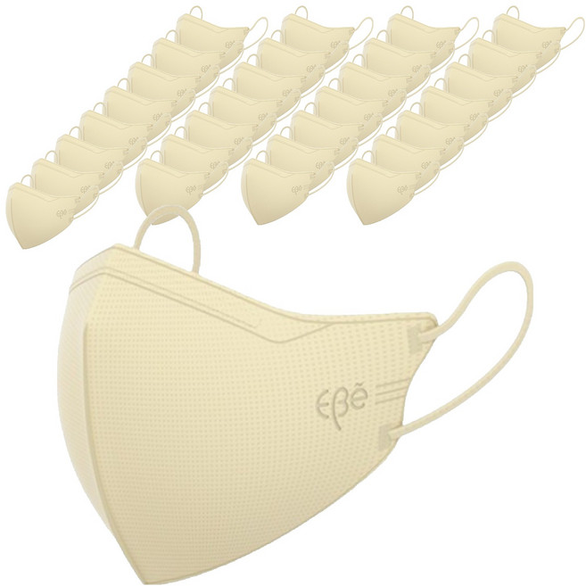 이비에 더세로 새부리형 컬러 마스크 중형 KF94 + 파우치, 아이보리, 1개, 30개입