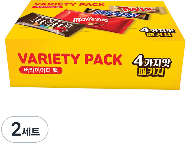 마즈 초콜릿 싱글 4종 버라이어티팩, 525g, 2개