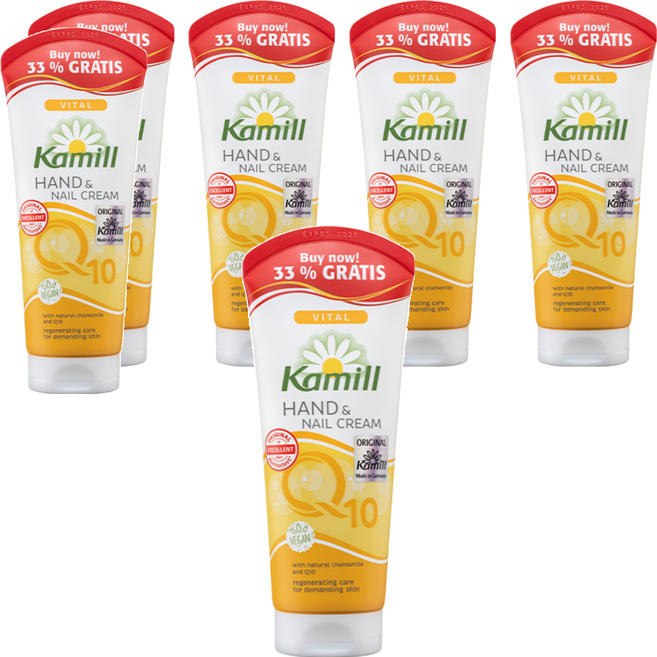 카밀 핸드 & 네일 크림 바이탈 큐텐 보너스팩, 100ml, 6개