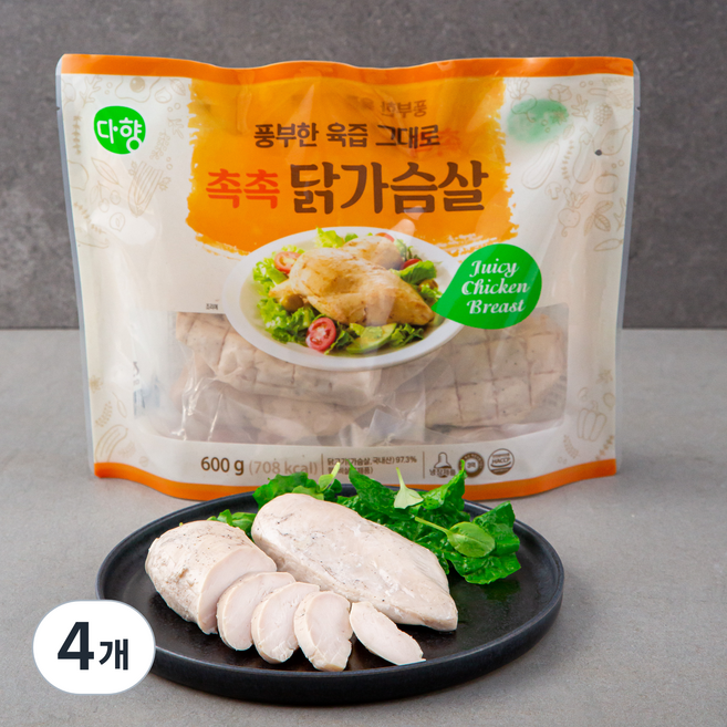 다향 촉촉 닭가슴살, 600g, 4개