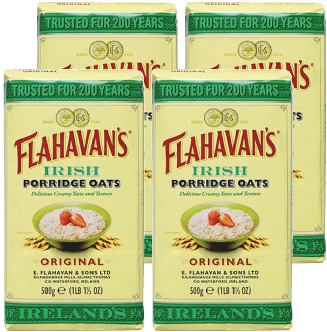 플라하반 아이리쉬 포리지 오트밀, 500g, 4개