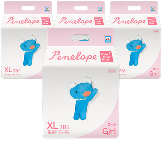 페넬로페 씬씬씬 플러스 팬티기저귀 여아용, 5단계, 112매