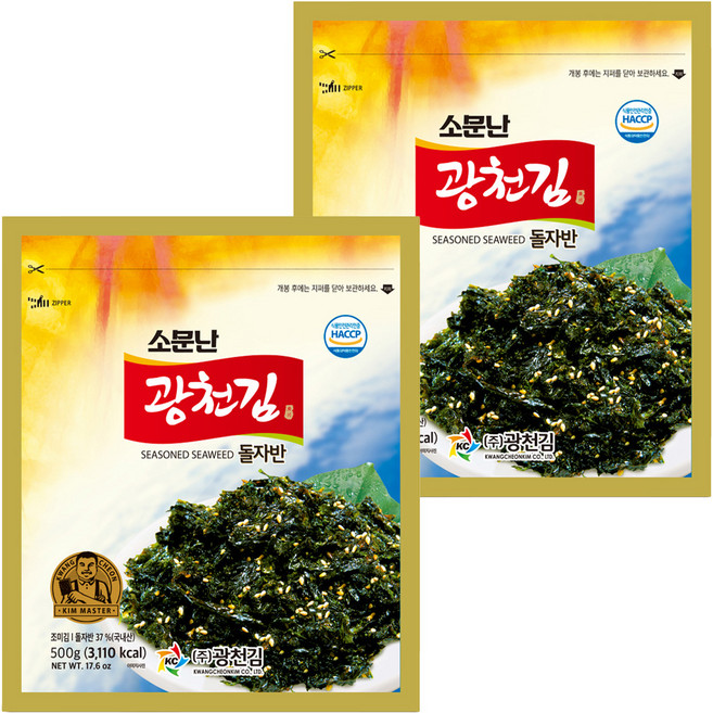 광천김 소문난 돌자반, 500g, 2개