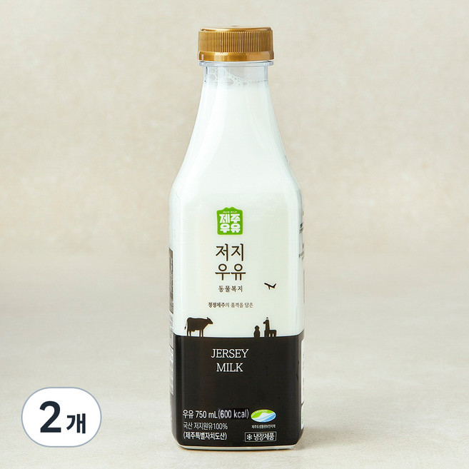 제주우유 동물복지 저지 우유, 2개, 750ml
