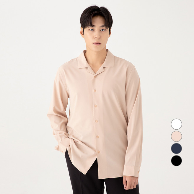 CARET 男士防皺開領長袖襯衫