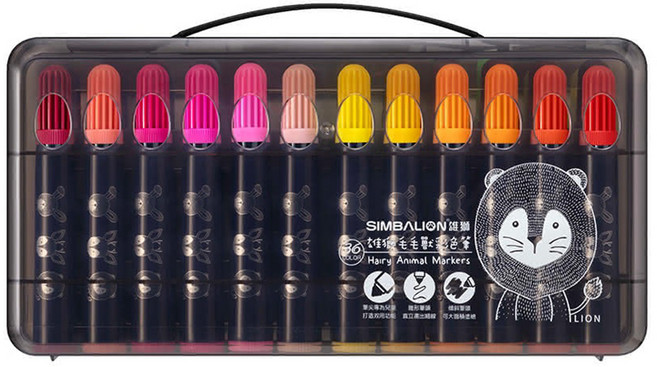 SIMBALION 雄獅 毛毛獸彩色筆, 毛毛獸, 1盒