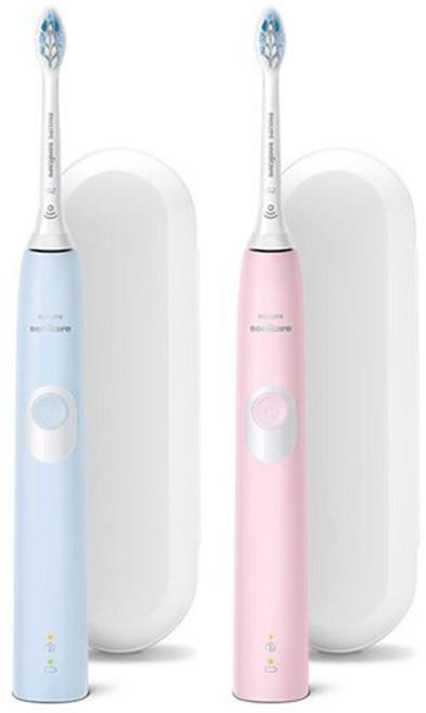 필립스 소닉케어 프로텍티브클린 4300 커플팩 전동칫솔, 라이트블루 + 파스텔핑크, 1세트