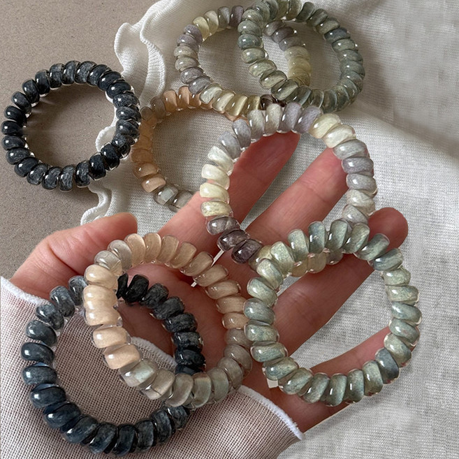 워더미 여성용 유니크 자국없는 전화선 스프링 헤어끈 4종 x 2p 세트