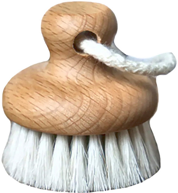 fA brushes 森詠木香 天然馬毛深層臉部按摩乾刷, 櫸木原色, 1個