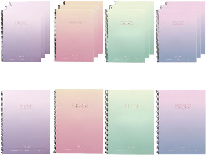 핑크풋 1500 별빛 원고지노트 4종 x 2p세트, 보라, 블루, 핑크, 민트, 2세트