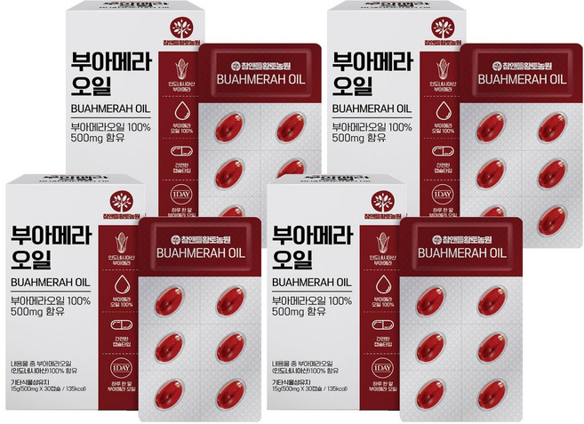 참앤들황토농원 부아메라 오일, 4개, 30정