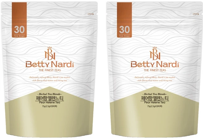 베티나르디 페어향 엘렌느 티 30티백, 75g, 30개입, 2개 - 쿠팡
