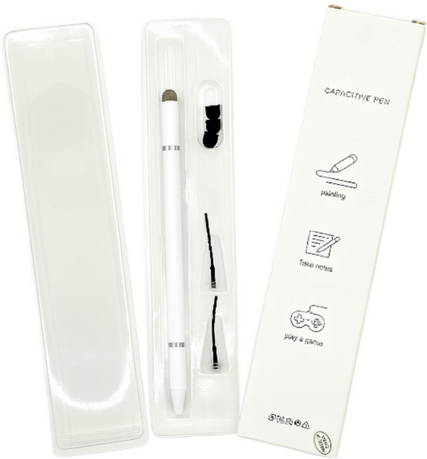 베노 업그레이드 터치펜 스마트폰 노트 태블릿 호환, 화이트, 1개