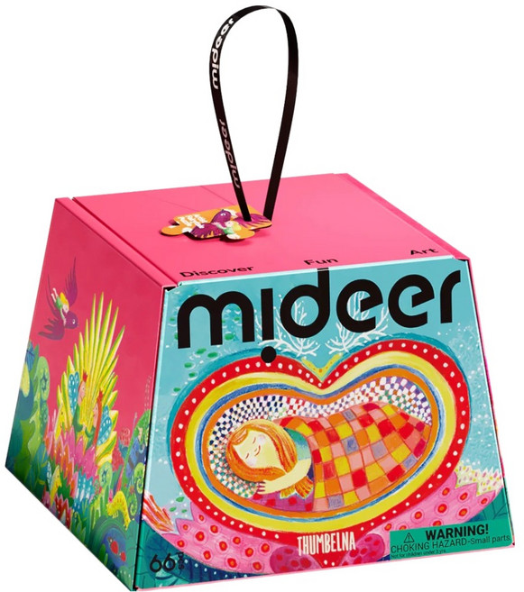 mideer 童話藝術方盒拼圖, 1個, 拇指姑娘 多色, 66片