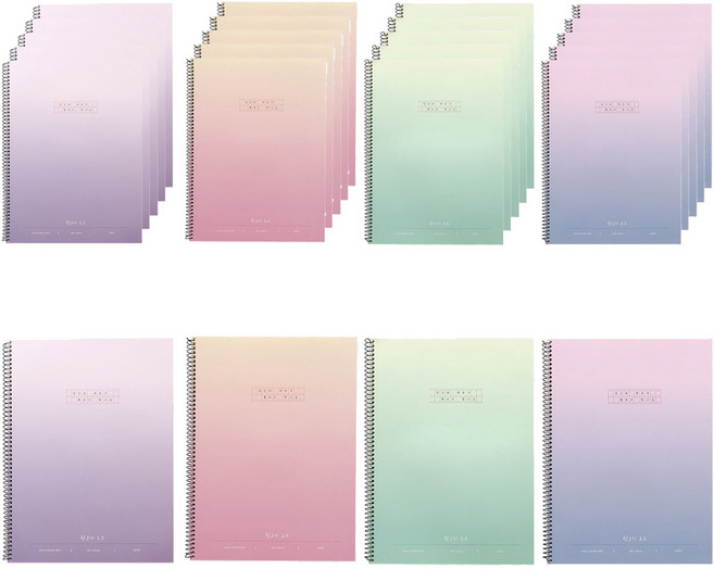 핑크풋 1500 별빛 원고지노트 4종 x 2p세트, 보라, 블루, 핑크, 민트, 3세트