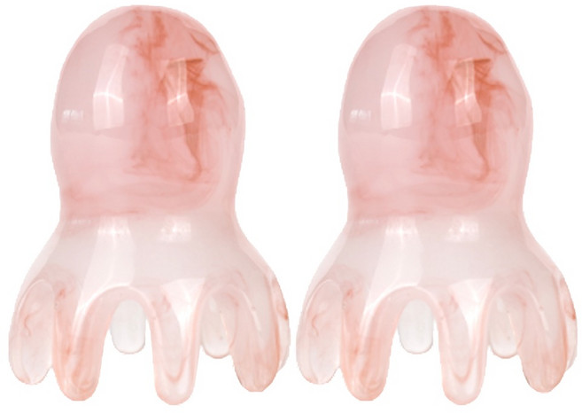 에이커하우스 문어괄사 두피 마사지기, 레드, 2개