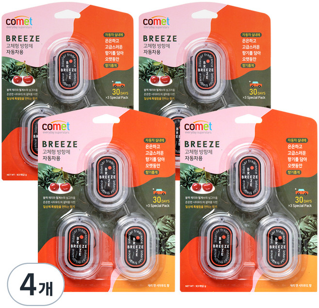 코멧 카브리즈 차량용 방향제, 12개, 체리앤시더우드