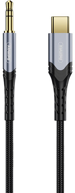 REMAX 睿量 Type-C轉3.5音速音頻轉接線 13g, RC-C015a, 黑色, 1條